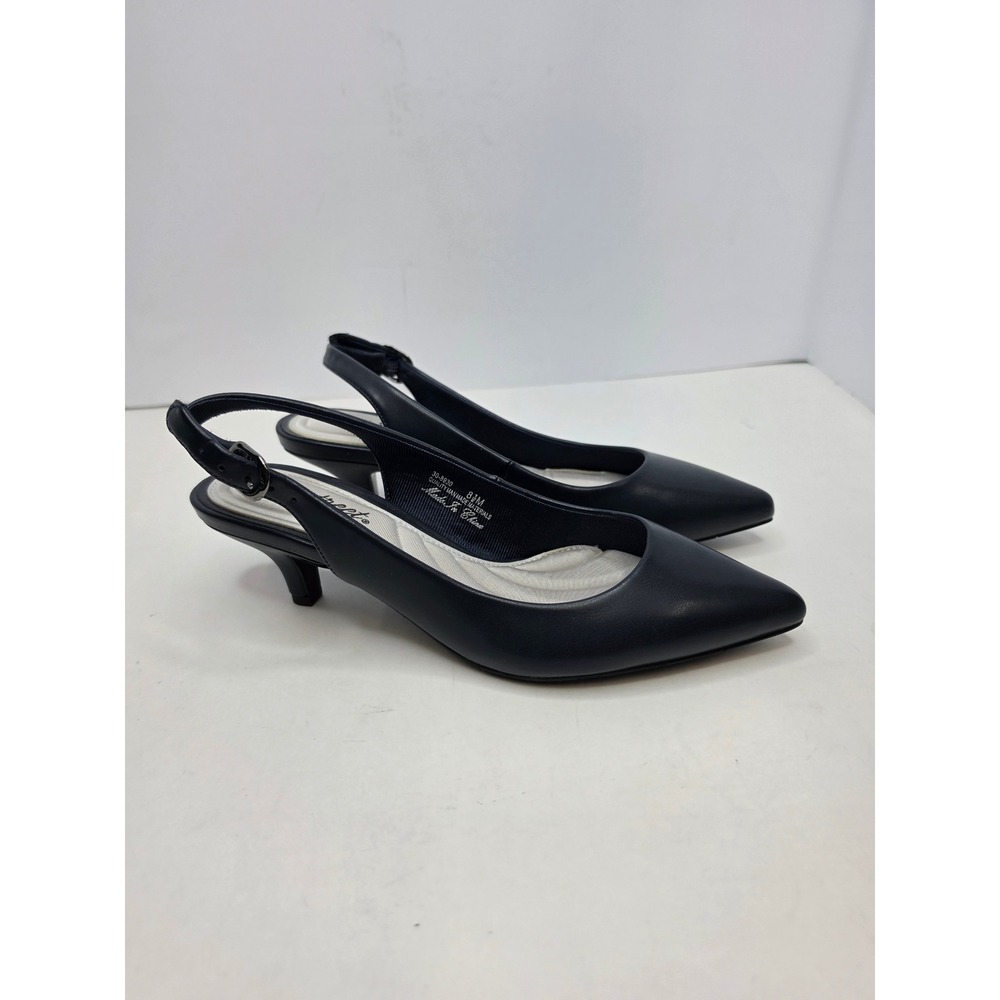 Easy Street Faye Slingback Buckle Closure Pumps Size 8.5 Navy 90s Minimalist